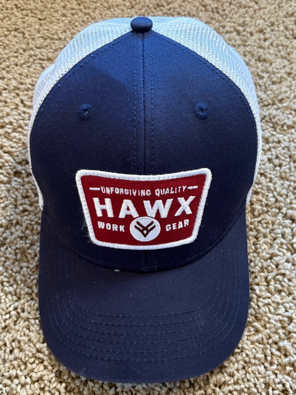 HAWX Men's Navy and White Trucker Cap with Red Patch